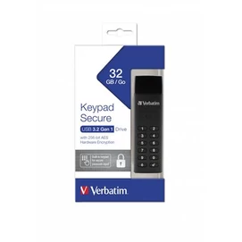 Pendrive, 32GB, USB 3.2, titkosítás, 160/130Mb/s, VERBATIM &quot;Keypad Secure&quot;
