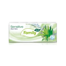 Papír zsebkendő, 3 rétegű, 10x10 db, TENTO &quot;Family&quot;, aloe vera