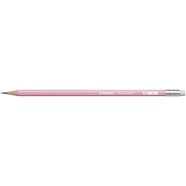 Grafitceruza radírral, HB, hatszögletű, STABILO &quot;Swano Pastel&quot;, pink