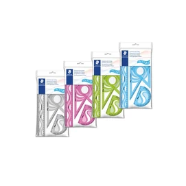 Vonalzókészlet, műanyag, hajlítható, 4 darabos, STAEDTLER &quot;569 PB&quot;, vegyes színek