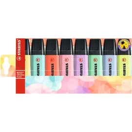 Szövegkiemelő készlet, 2-5 mm, STABILO &quot;BOSS original Pastel&quot;, 8 különböző szín