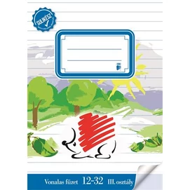 Füzet, tűzött, A5, vonalas, 32 lap, 3. osztály, ICO &quot;Süni Sulikész&quot;, &quot;12-32&quot;