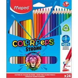 Színes ceruza készlet, háromszögletű, MAPED &quot;Color`Peps Strong&quot;, 24 különböző szín