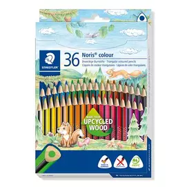 Színes ceruza készlet, háromszögletű, STAEDTLER "Noris Colour 187", 36 különböző szín