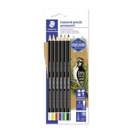 Jelölőceruza készlet, mindenre író, vízálló, STAEDTLER &quot;Lumocolor® permanent glasochrom 108 20&quot;, 6 különböző szín