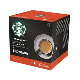 Kávékapszula, 12 db, STARBUCKS by Dolce Gusto®, "Espresso Colombia Medium Roast"
