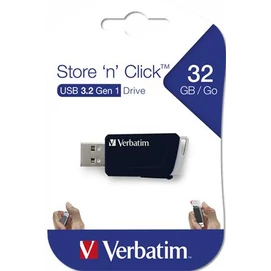 Pendrive, 32GB, USB 3.2, 80/25MB/sec, VERBATIM &quot;Store n Click&quot;, fekete