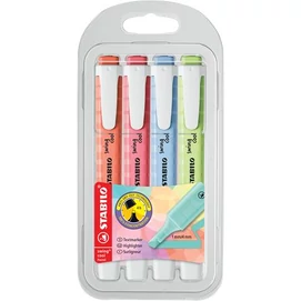 Szövegkiemelő készlet, 1-4 mm, STABILO &quot;Swing Cool Pastel&quot; 4 különboző szín