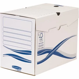 Archiválódoboz, A4, 200 mm, FELLOWES &quot;Bankers Box Basic&quot;, kék-fehér