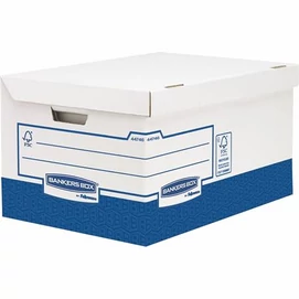 Archiválókonténer, karton, ultra erős, nagy, FELLOWES &quot;Bankers Box Basic&quot;, kék-fehér