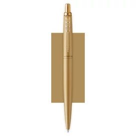 Golyóstoll, 0,7 mm, nyomógombos, arany színű klip, arany tolltest, PARKER, &quot;Royal Jotter XL&quot;, kék