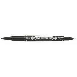 Alkoholos marker, 0,5/1,0 mm, kétvégű, ZEBRA &quot;Mckie Extra Fine&quot;, fekete