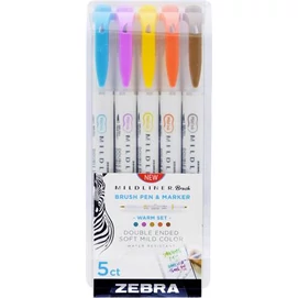 Ecsetirón készlet, kétvégű ZEBRA &quot;Mildliner Warm&quot;, 5 szín