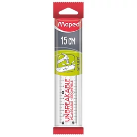 Vonalzó, műanyag, törhetetlen, 15 cm, MAPED &quot;Study Unbreakable&quot;, átlátszó