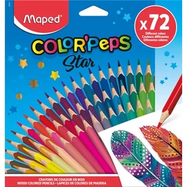 Színes ceruza készlet, háromszögletű, MAPED &quot;Color`Peps Star&quot;, 72 különböző szín
