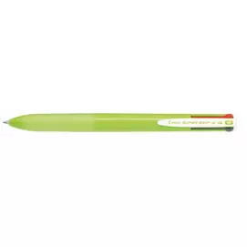 Golyóstoll, 0,27 mm, nyomógombos, világoszöld tolltest, PILOT "Super Grip G", négyszínű
