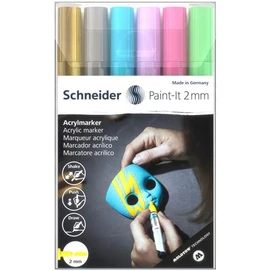 Dekormarker készlet, akril, 2 mm, SCHNEIDER &quot;Paint-It 310&quot;, 6 különböző szín