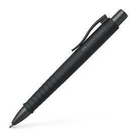 Golyóstoll, 0,7 mm, nyomógombos tolltest, fekete tolltest, FABER-CASTELL &quot;Poly Ball Urban&quot;, kék