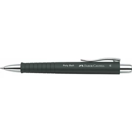 Golyóstoll, 0,7 mm, nyomógombos fekete tolltest, FABER-CASTELL &quot;Poly Ball&quot;, kék