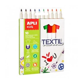 Textilfilc, 2,9 mm, APLI Kids &quot;Markers Textil&quot;, 10 különböző szín