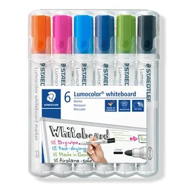 Táblamarker készlet, 2 mm, kúpos, STAEDTLER &quot;Lumocolor® 351&quot;, 6 különböző szín