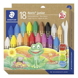 Zsírkréta, vastag, hatszögletű, STAEDTLER &quot;Noris Junior 224&quot;, 18 különböző szín
