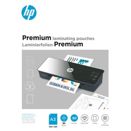 Meleglamináló fólia, 80 mikron, A3, fényes, 50 db, HP &quot;Premium&quot;
