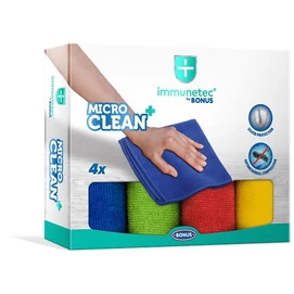 Törlőkendő, mikroszálas, 4 db, BONUS &quot;MicroCLEAN Plus Immunetec&quot;