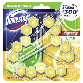 WC frissítő blokk, 3 db-os, DOMESTOS &quot;Power 5&quot;, lime