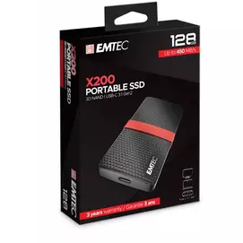SSD (külső memória), 128GB, USB 3.2, 420/450 MB/s, EMTEC &quot;X200&quot;