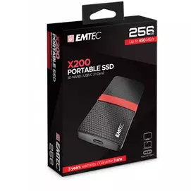 SSD (külső memória), 256GB, USB 3.2, 420/450 MB/s, EMTEC &quot;X200&quot;