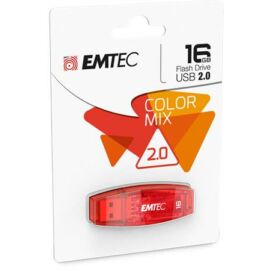 Pendrive, 16GB, USB 2.0, EMTEC "C410 Color", piros