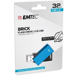 Pendrive, 32GB, USB 2.0, EMTEC &quot;C350 Brick&quot;, kék