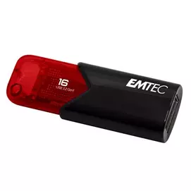 Pendrive, 16GB, USB 3.2, EMTEC &quot;B110 Click Easy&quot;, fekete-piros