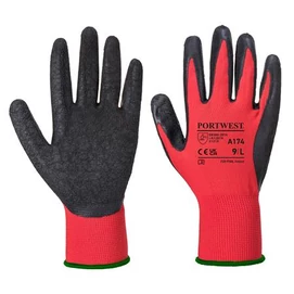 Védőkesztyű, latex, XL méret &quot;Flex Grip&quot;, piros-fekete