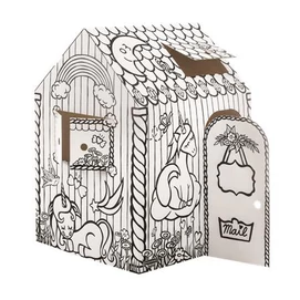 Színezhető karton játszóház, FELLOWES &quot;BANKERS BOX® Playhouse&quot;, unikornis, vegyes minta