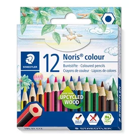 Színes ceruza készlet, hatszögletű, félhosszú, STAEDTLER &quot;Noris Colour 185&quot;, 12 különböző szín