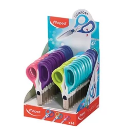 Olló display, iskolai, 13 cm, MAPED &quot;Sensoft Asym&quot;, vegyes színek