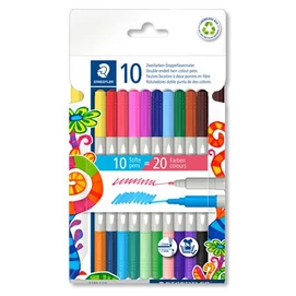Rostirón készlet, 1/3 mm, kétvégű, STAEDTLER® &quot;3280&quot;, 20 különböző szín