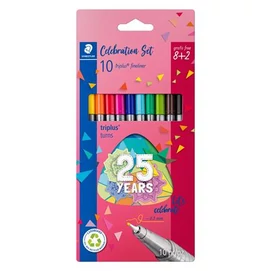 Tűfilc készlet, 0,3 mm, STAEDTLER &quot;Triplus® fineliner 334&quot;, 10 különböző szín