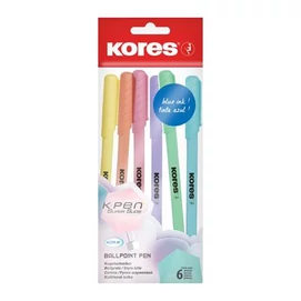Golyóstoll, 1,0 mm, kupakos, háromszögletű, KORES &quot;KOR-M Pastel&quot;, kék