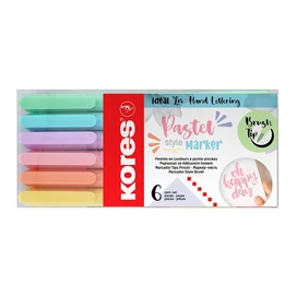 Ecsetirón készlet, KORES &quot;Pastel Style&quot;, 6 pasztell szín
