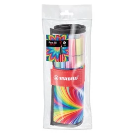 Filctoll, készlet, 1 mm, felcsavarható, STABILO &quot;Pen 68 ARTY&quot;, 25 különböző színű