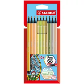 Rostirón készlet, 1 mm, STABILO &quot;Pen 68&quot;, 10 különböző szín