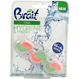 WC tisztító blokk, 2 fázisú, 45 g, &quot;Brait Hygiene and fresh&quot;, fenyő