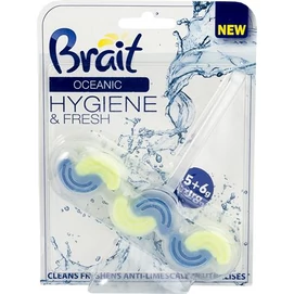 WC tisztító blokk, 2 fázisú, 45 g, &quot;Brait Hygiene and fresh&quot;, óceán