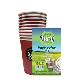 Papírpohár, 3 dl, 10 db, TUTI &quot;Party&quot;