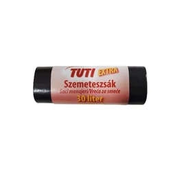 Szemeteszsák, extra erős, 30 l, 20 db, 50x60 cm, 15 µ, TUTI &quot;Extra&quot;, fekete