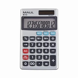 Zsebszámológép, 12 számjegy, fém előlap, MAUL &quot;M 112&quot;