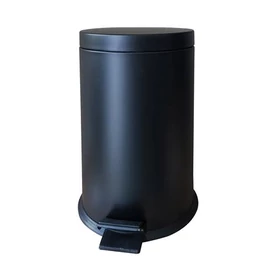 Pedálos szemetes, fém, 16 l, kivehető vödörrel, fekete